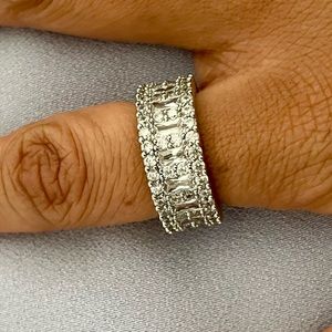 Aldo silver white cz ring, size 6